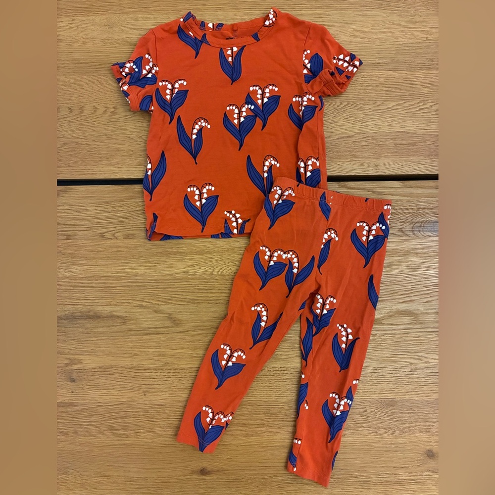 Mini Rodini Lilly of the valley matching set 1.5-3y